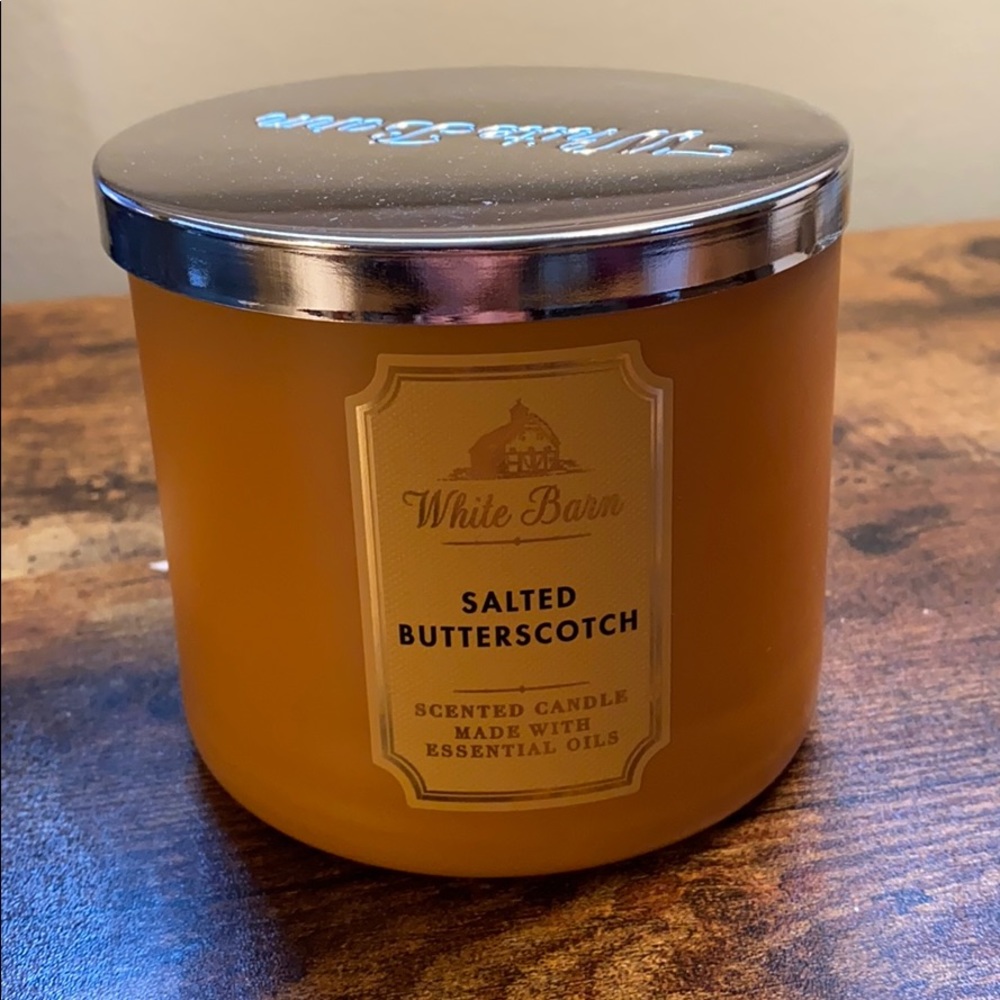 White Barn Salted Butterscotch 3 Wick Candle